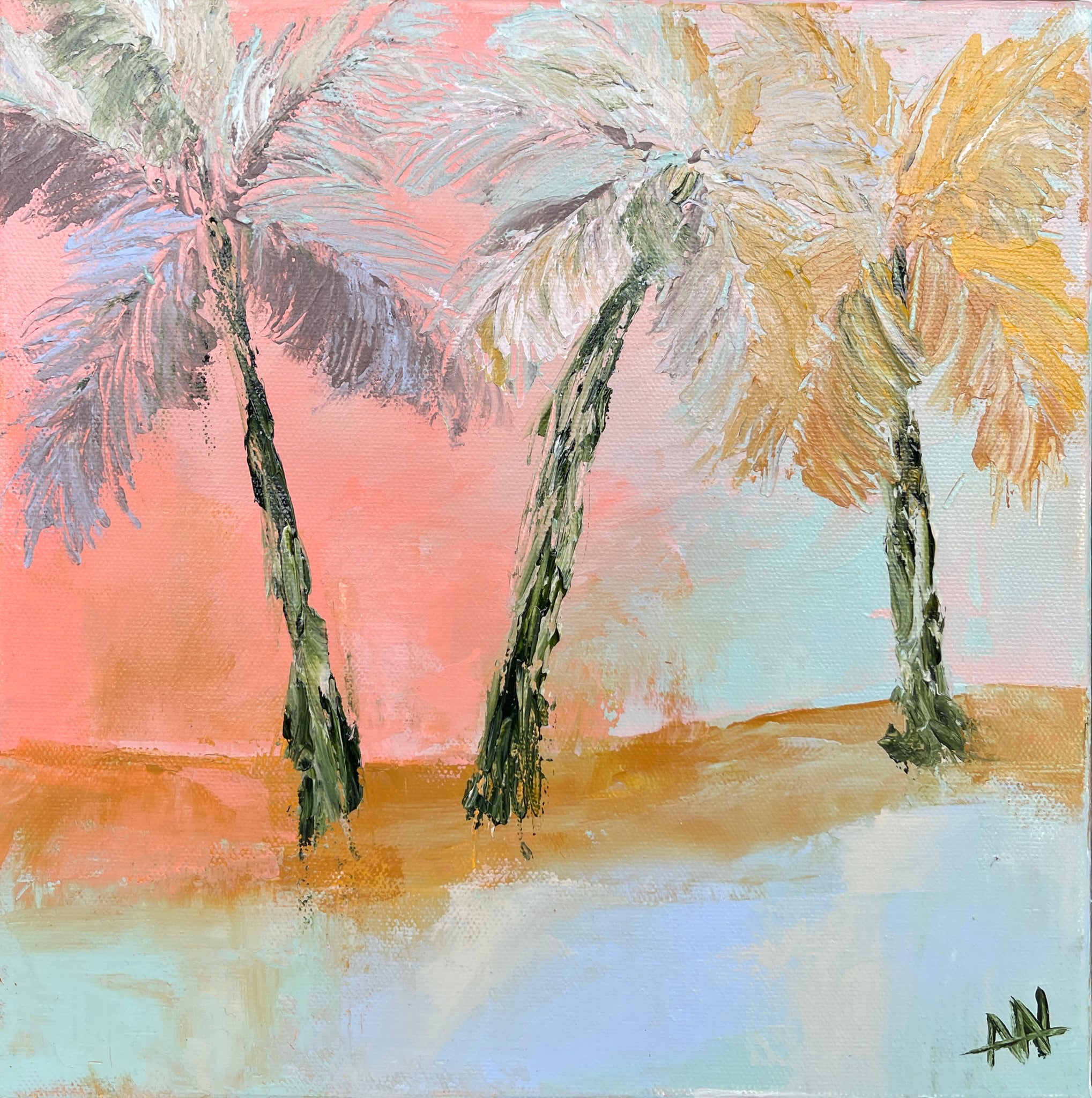 Sunset Palms 10”x10”