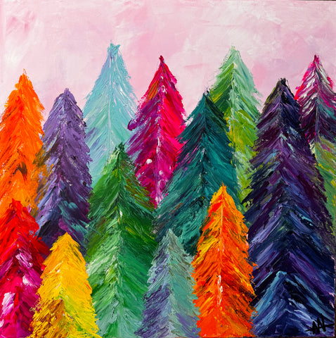 Colorful Trees 24” x 24”